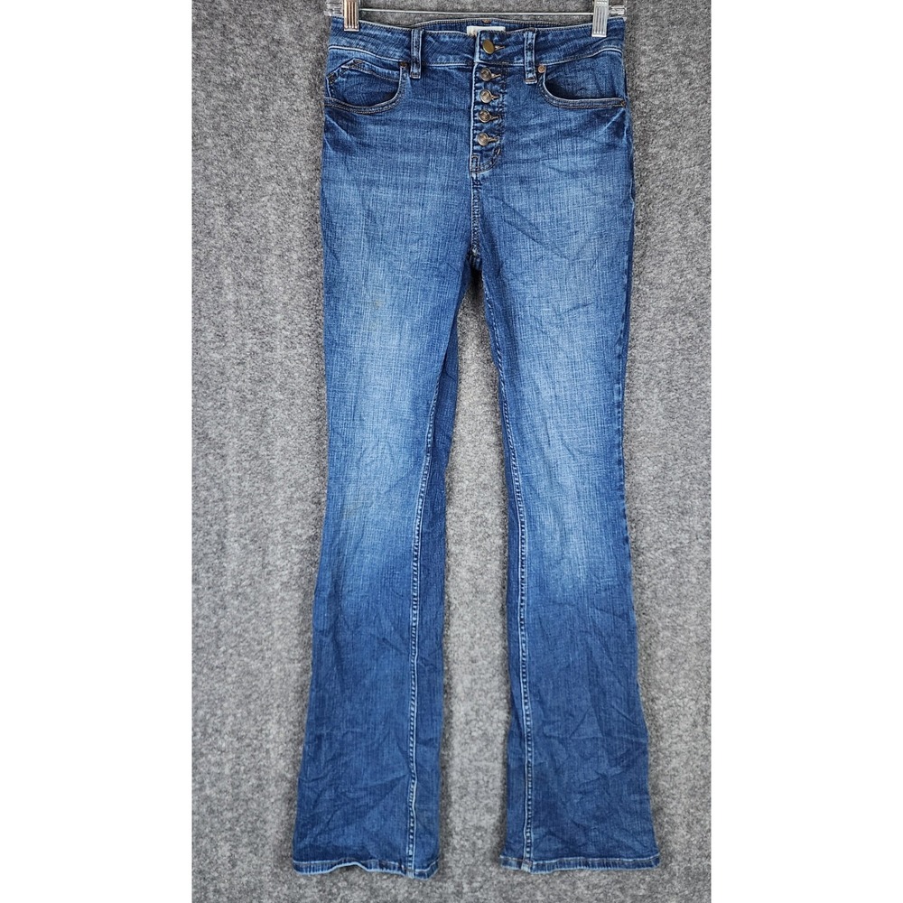 Shyanne Jeans Womens 28 Regular Blue High Rise Button Fly Flare EUC